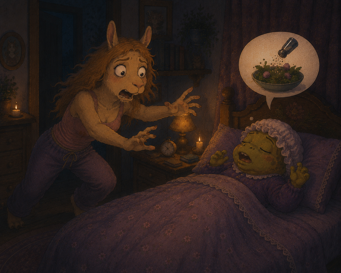 Con la abuela dormida