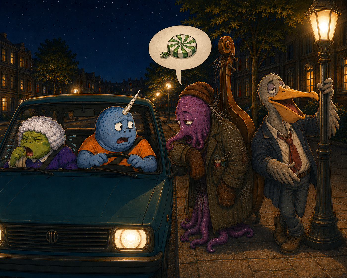 Pulpo y pelícano